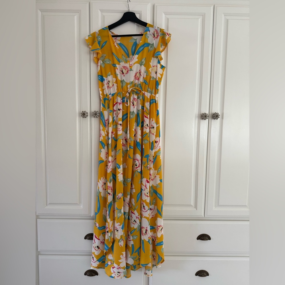 Floral Yellow Maxi Dress